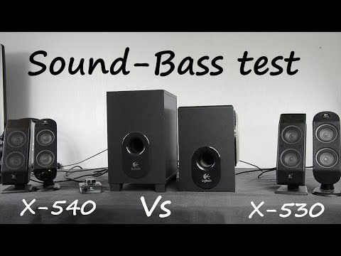 Logitech X-540 vs Logitech X-530 sound bass test