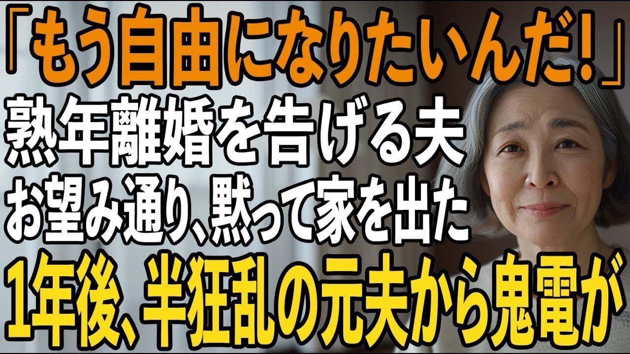 「いい加減自由になりたいんだ」38年以上連れ添った私に突然離婚を言い放った夫→1年後、ようやく立ち直り1人を楽しんでいた私の目の前に元夫が再び現れて【シニアライフ】【60代以上の方へ】