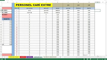 Microsoft Excel ile Personel Cari Extre - Ücretsiz Erişim!