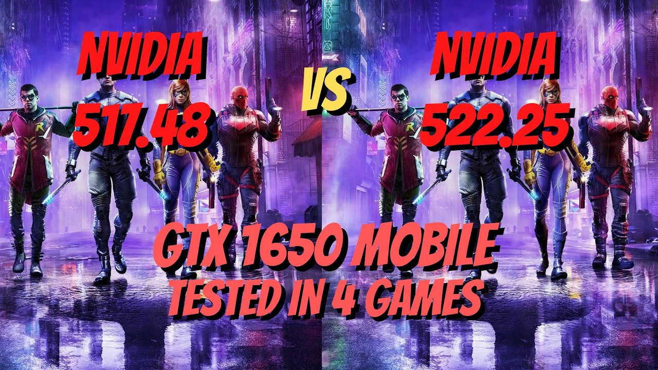 Nvidia drivers 517.48 vs 522.25 | Gtx 1650 mobile | Tested in 4 games