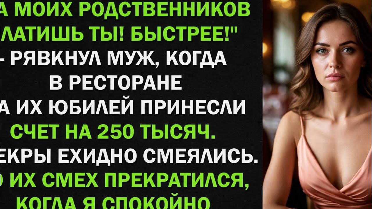 За моих родственников платишь ты! Быстрее! - рявкнул муж на празднике. Свекры ехидно рассмеялись...