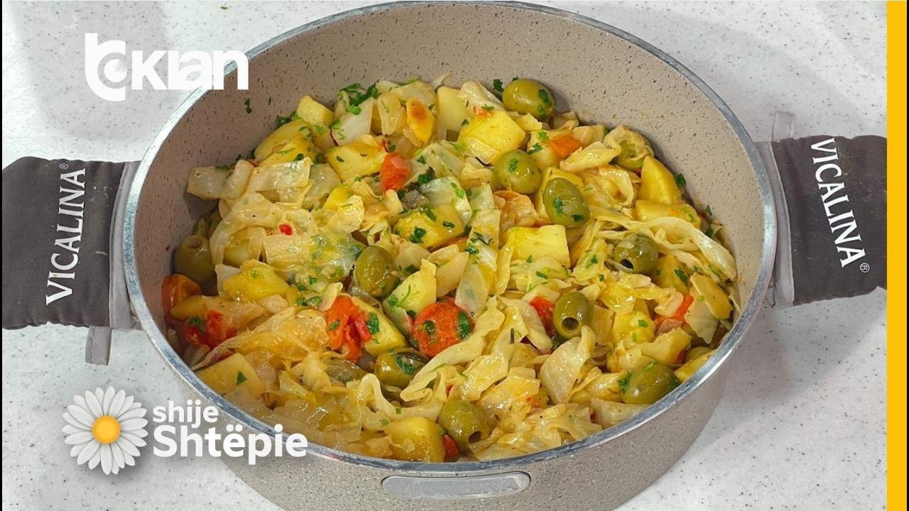 Shije Shtëpie - Një pjatë plot ngjyra me përbërës të thjeshtë, patate, lakër dhe ullinj