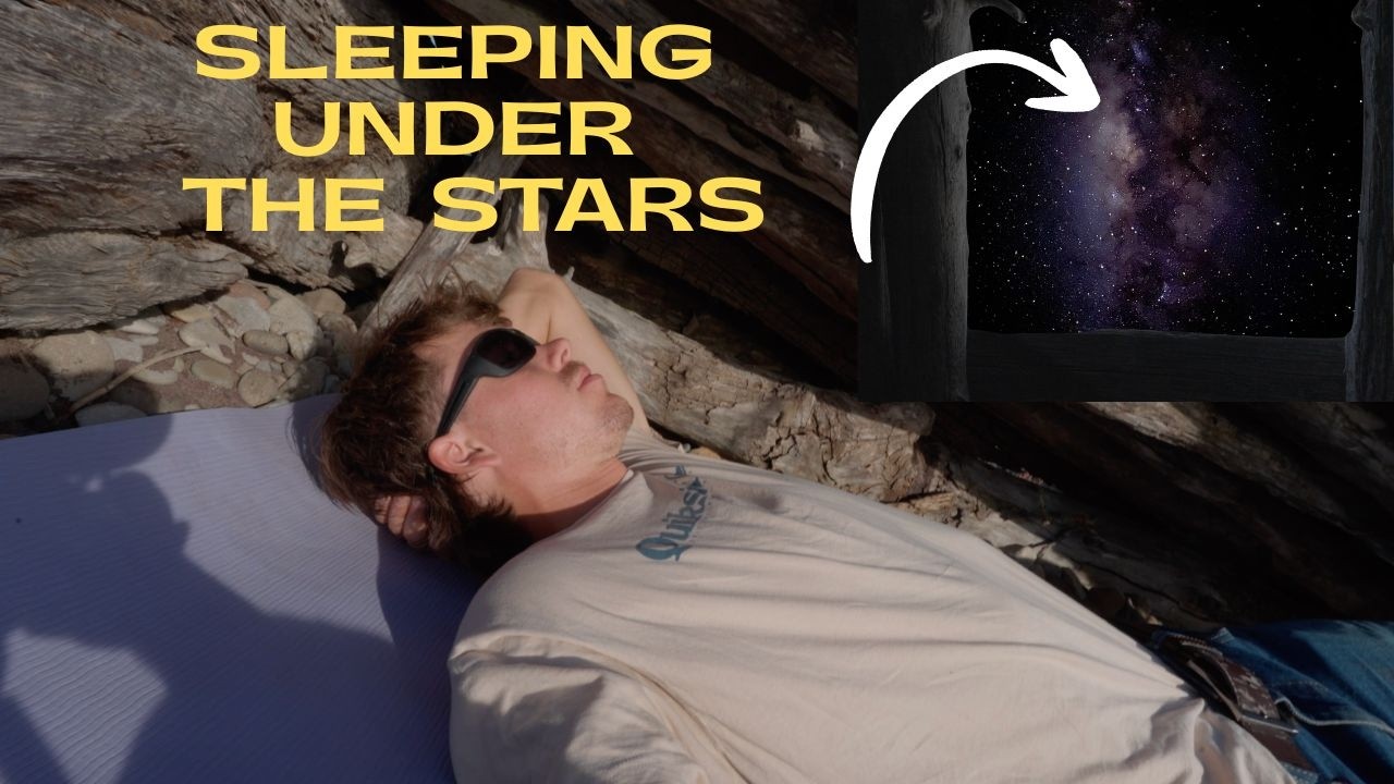 Solo overnight beach shelter with a star gazing window