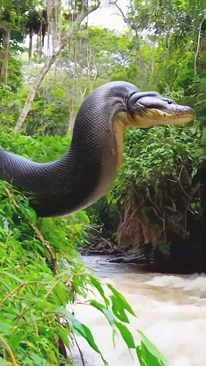 Do not dive into rivers before examining them carefully #snake #anaconda #snakevideo #amazonia