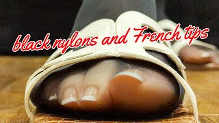 Black Nylons And French Tips