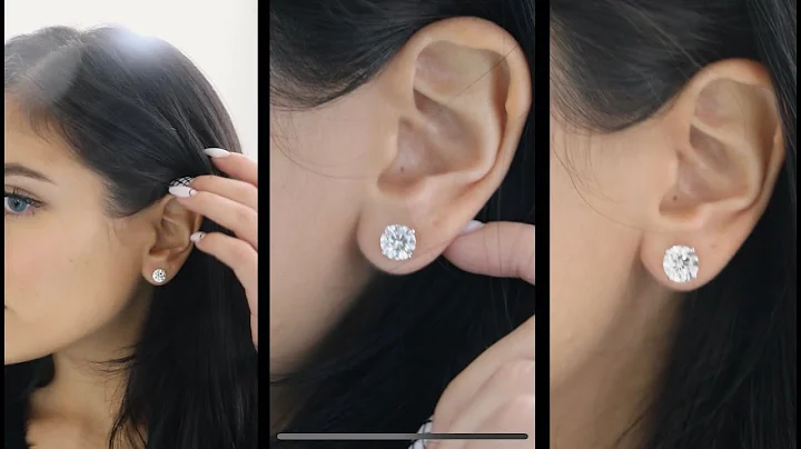 LOREN 4 CARAT F VS1 ROUND BRILLIANT LAB GROWN DIAMOND STUD EARRINGS IN 14K WHITE GOLD