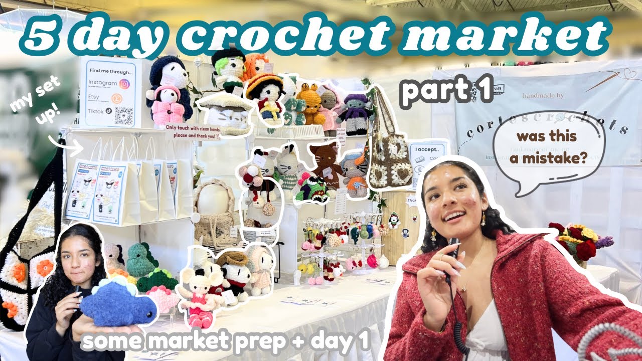 vending at the county fair 🎡🎠  DAY 1 / crochet market prep + vlog #13