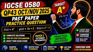Functions, Inverse Functions, Composite Functions|IGCSE Mathematics 0580 O/N 2025 Paper 2 QP43