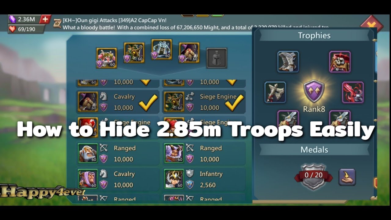Lords Mobile! Hiding troops if your shelter is full and explaining why you  don't hoard troops. 