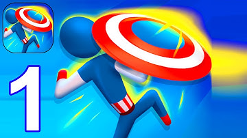 Superhero Stickman - Gameplay Walkthrough Part 1 Levels 1-2 (Android, iOS)