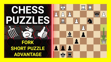 Chess Puzzles to Practice. Themes: Fork, Short puzzle, Advantage. Learn Chess