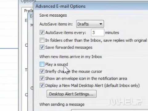 How to turn off sound in Outlook