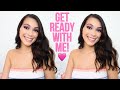 GET READY WITH ME (to stay inside lol) | PINK EYESHADOW LOOK