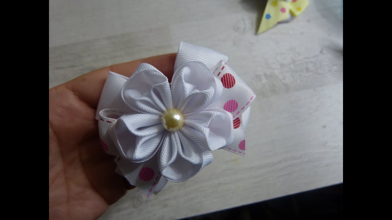 ✅  Como Hacer Pares de Moños fáciles, Moño  y Flor de listón, Los mejores lazos  pequeños de listón
