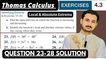 Thomas Calculus Exercise 4.3 Question 23 to 28 solution| Identifying Extrema by MSN Mathematician|