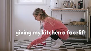 giving my 1940's kitchen a facelift // renter friendly DIY + house vlog