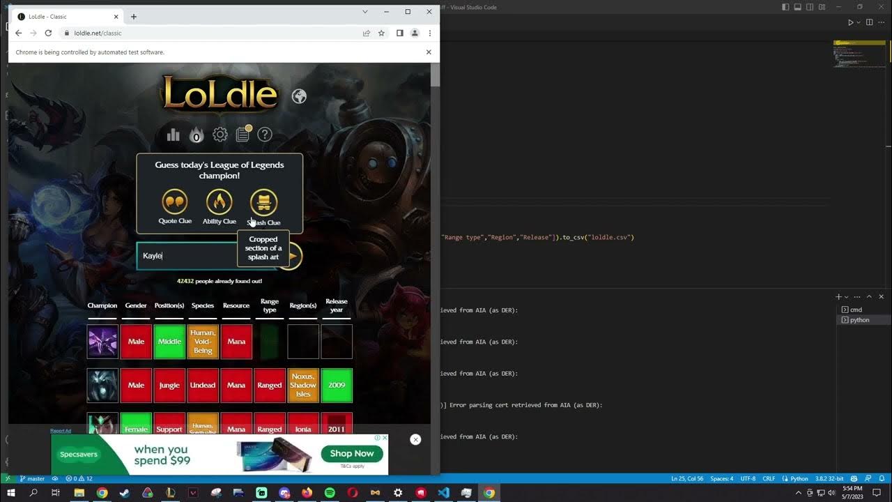 Optimising the LoLdle with Python | coding with crab #1 | productivity ...