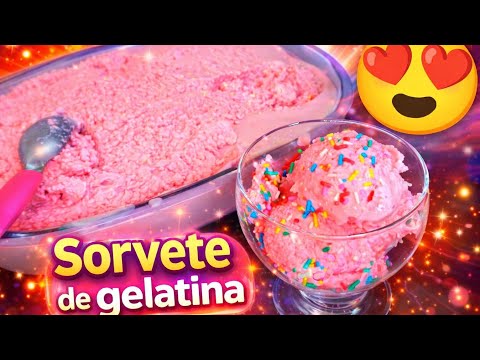 SORVETE DE GELATINA / SORVETE DE GELATINA RENDE MUITO 😍
