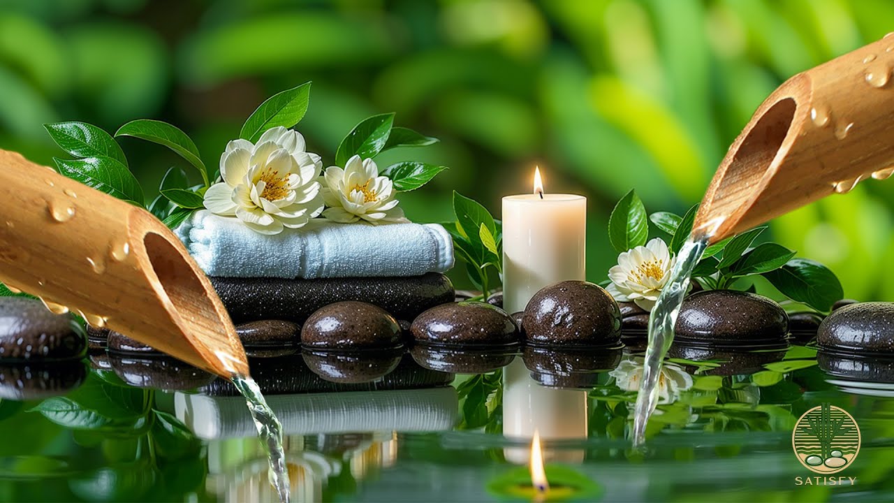 Soothing Spa Piano Music 🌿 Relaxing Sleep Music & Nature Sounds, Bamboo Water Fountain, Calm Mus