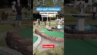 Mini-golf challenge Marc won!🏆🤑👍😎 #shorts #short #golf #minigolf #golfer #kids #play