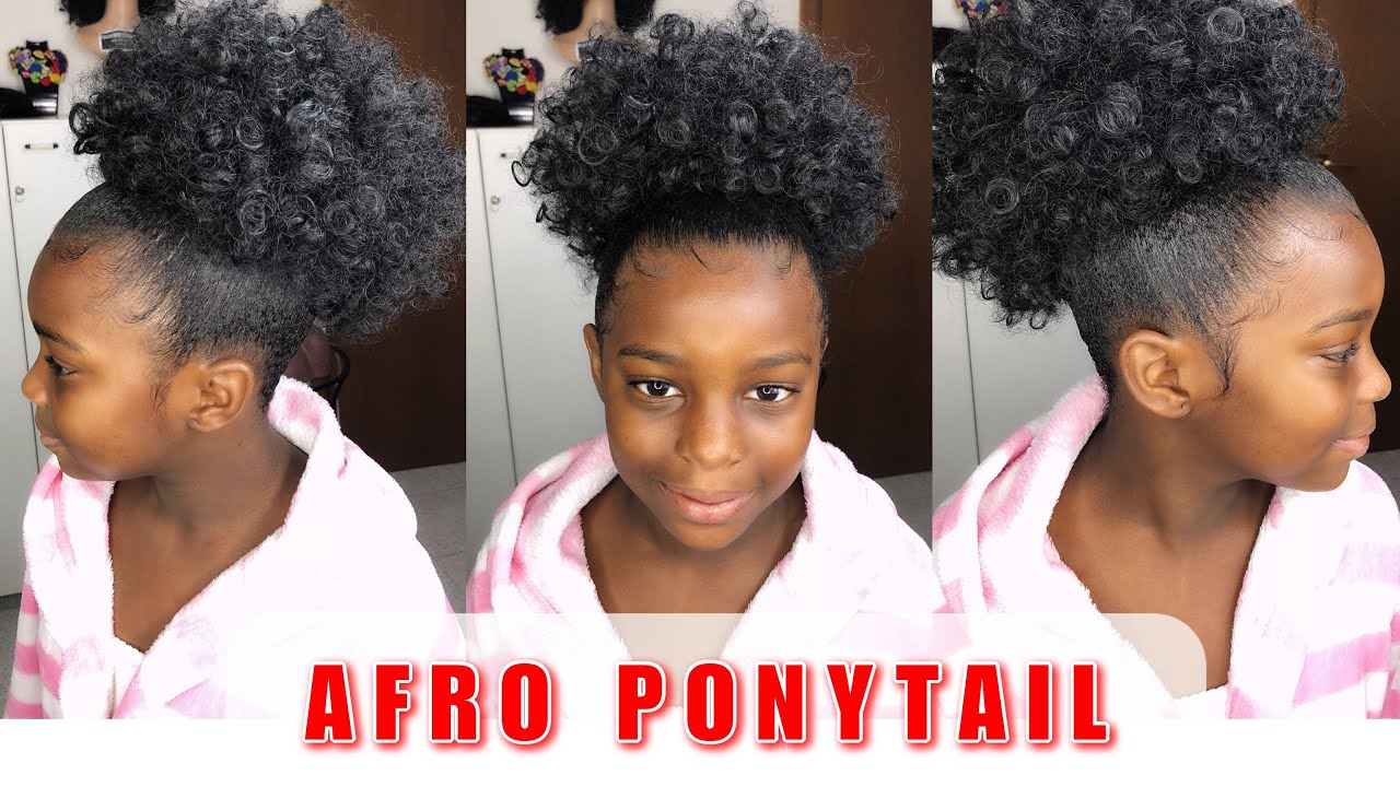 Kids Hairstyle How To Install An Afro Ponytail Hettyamens