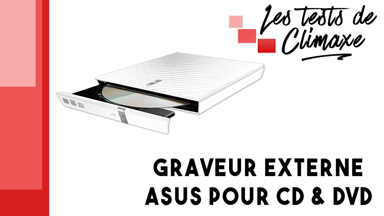 Test d'un graveur externe CD - DVD Asus SDRW-08D2S-U LITE (vidéo sans la  voix) 