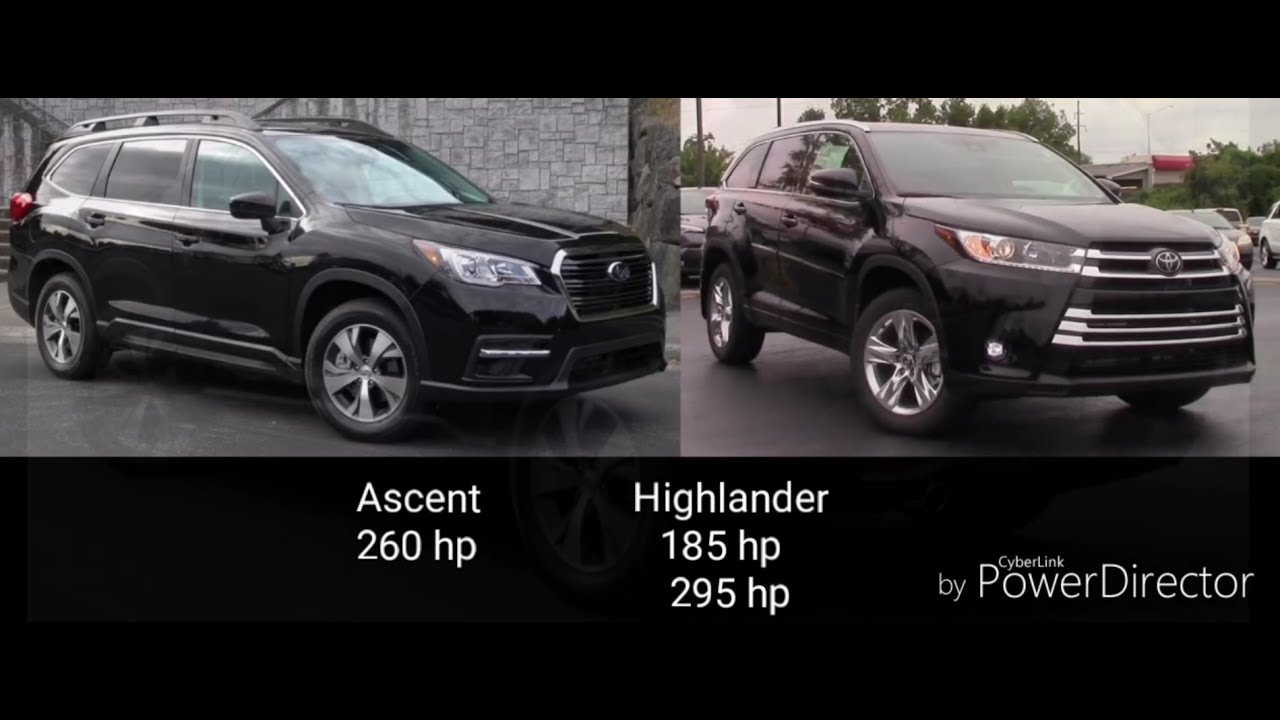 Subaru Ascent 2019 vs Toyota Highlander 2019. Comparison - YouTube