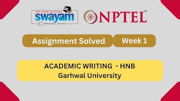 Academic Writing Week 1 || NPTEL ANSWERS 2024 #nptel #nptel2024 || NPTEL 2024