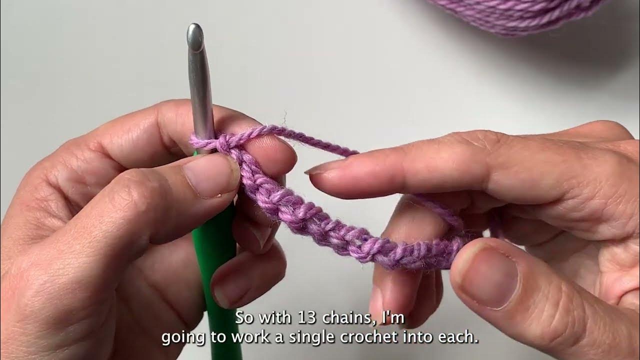 Left handed tips for crocheting into chains to start a project and in