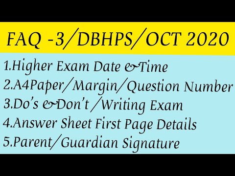 FAQ 3/Higher Exam Answer sheet Related Doubts/OCT 2020/JeHas