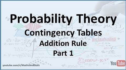 Probability Theory: Contingency Tables - Addition Rule - Part 1