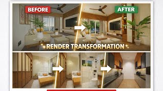 Modern 2BHK Traditional Indian Interior Design Style Visualization#enscape#archituber#visualization