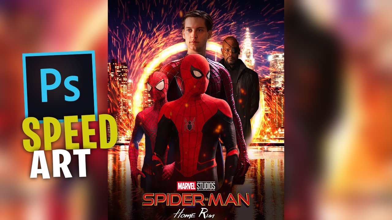 Affiche Spider Man Home Run - Speed Art Photoshop