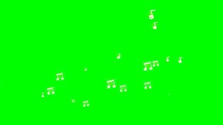 Music Notes Blinking Green Screen Animated