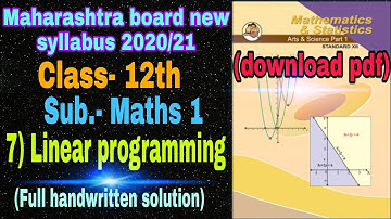 7) Linear programming class12th maths