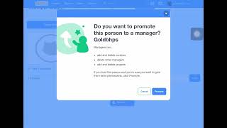 How to promote curators in a scratch studio