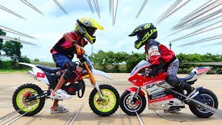 ทิกเกอร์โชว์ l ท้าแข่ง บิ๊กไบค์ VS วิบาก ชนกระจาย!!! Baby biker Bigbike VS Motocross Pocket Bike