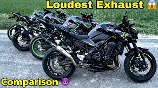 Different Types Exhaust For Kawasaki Z900 || Loudest Exhaust Comparison