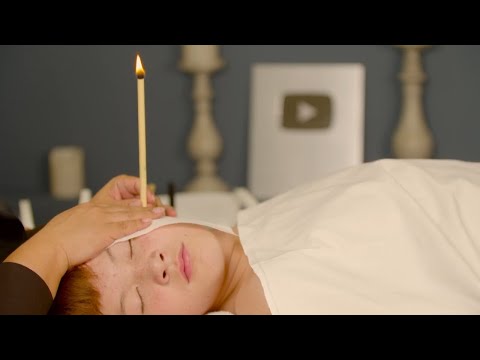 I GENTLY clean my SON&rsquo;s ears with EAR candles! (asmr) SOFT and RELAXING SPA procedure.