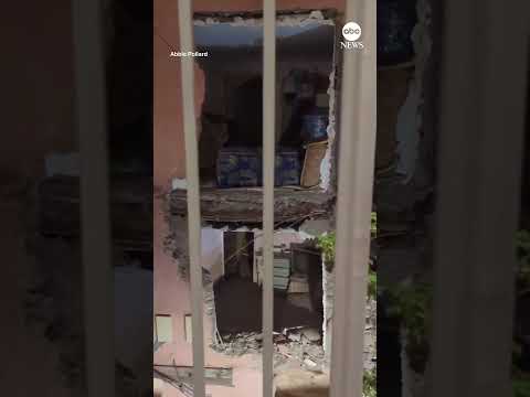 Moment a rare, powerful earthquake hits marrakech restaurant | abc news