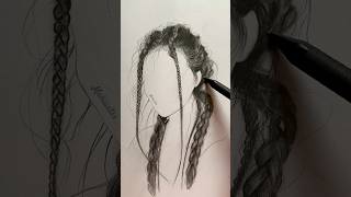 How to Draw Braided Hair Tutorial #shorts #hairdrawing