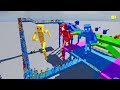 Red, Blue and Yellow ragdoll race. Overpass obstacle race.  | Fun with Ragdolls The Game #73