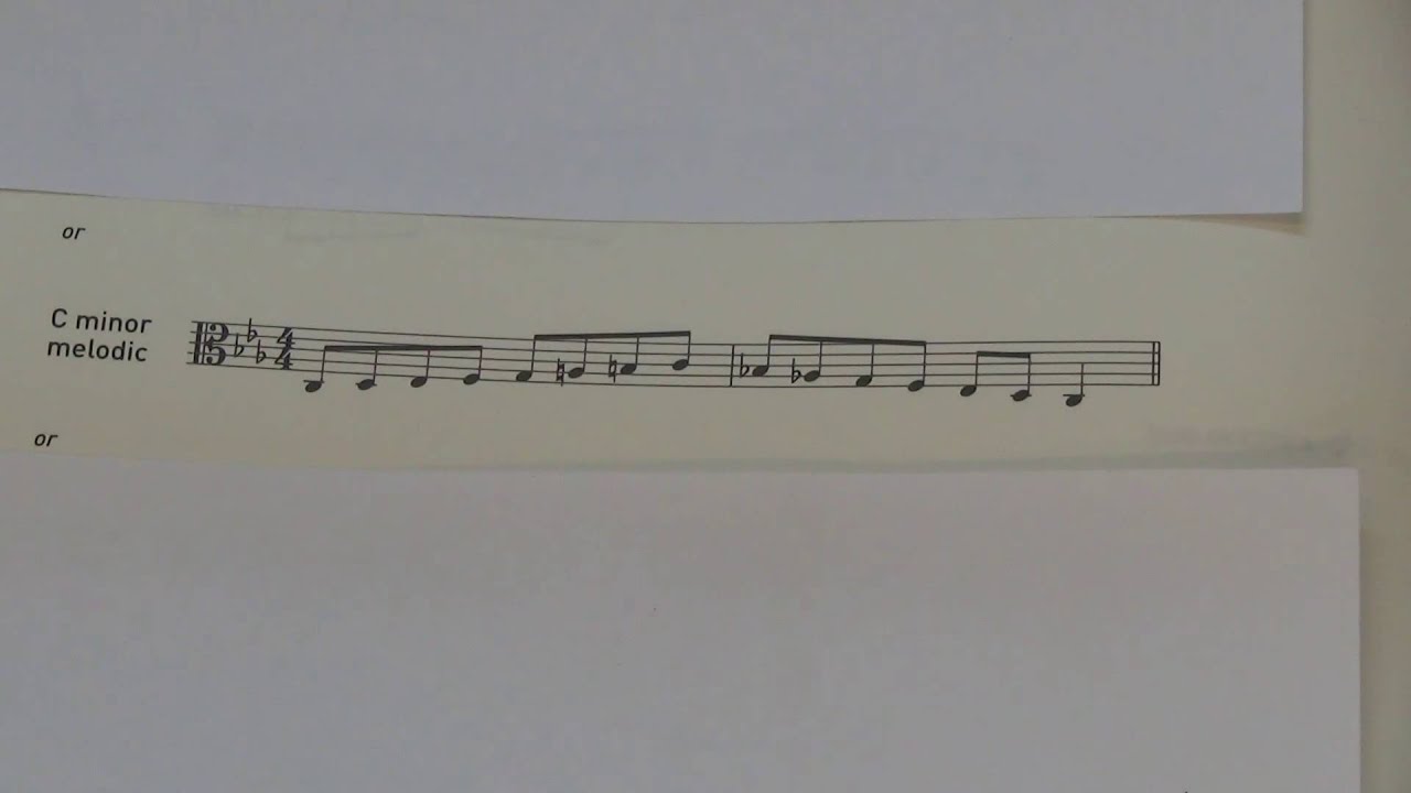 ABRSM Viola Grade 2 scales and arpeggios - C minor melodic scale - YouTube