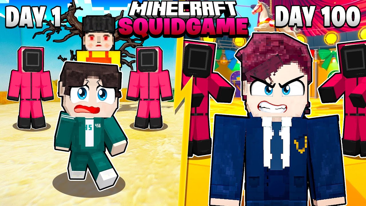 I Survived 100 Days in SQUID GAME in Minecraft