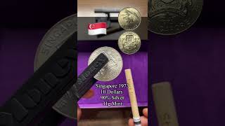 Singapore 1973 10 Dollar Coin - Ping Test