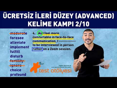 ÜCRETSİZ İLERİ DÜZEY (ADVANCED) İNGİLİZCE KELİME KAMPI - 2/10