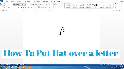How To Put A Hat OR Cap Over Any Letter | How To Insert P-Hat | Put Cap on Unit Vector