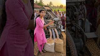 🥜😲 வேர்க்கடலை போட்டா... பருப்பு மட்டும் வெளியே வருதே!#PeanutMachine #VillageTechnology #TamilVillage