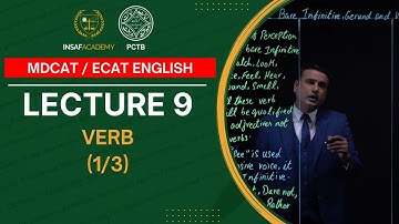 English MDCAT / ECAT | Lecture 09 | Verb (1/3) | PCTB Insaf Academy