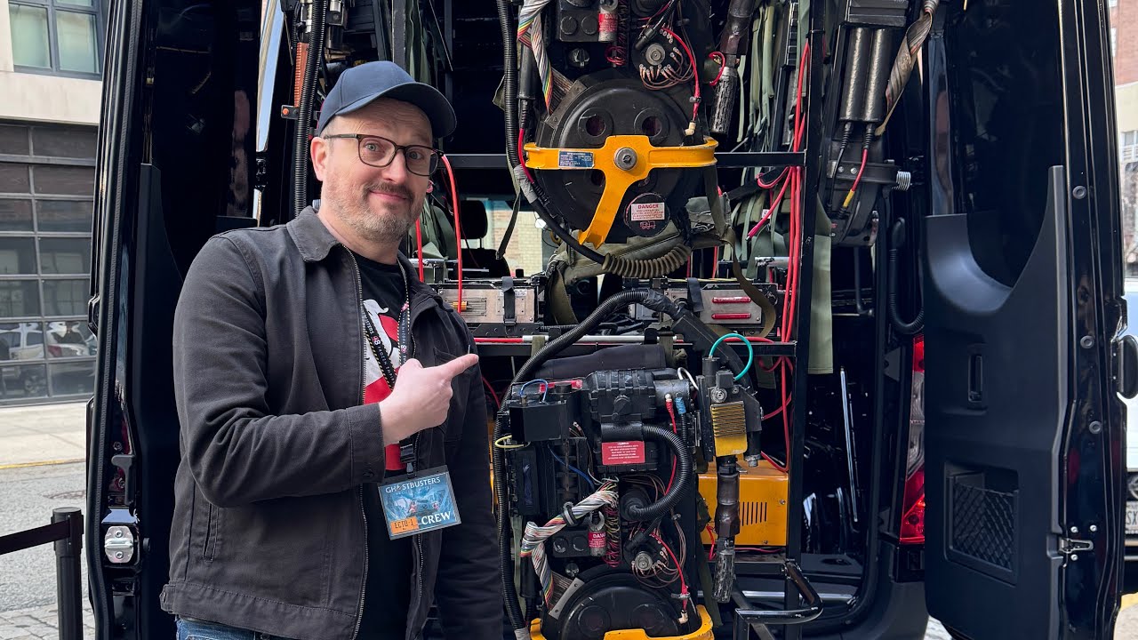 At the Ghostbusters Firehouse! Ghostbusters Frozen Empire. Premiere day event!